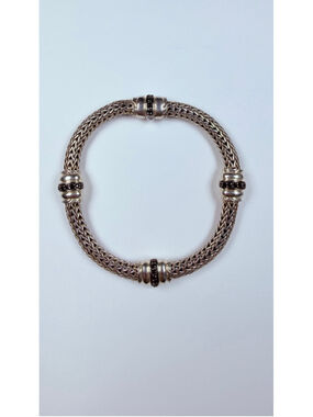 John Hardy Black Spinel Classic Chain 925 Sterling Silver Station Bracelet $995